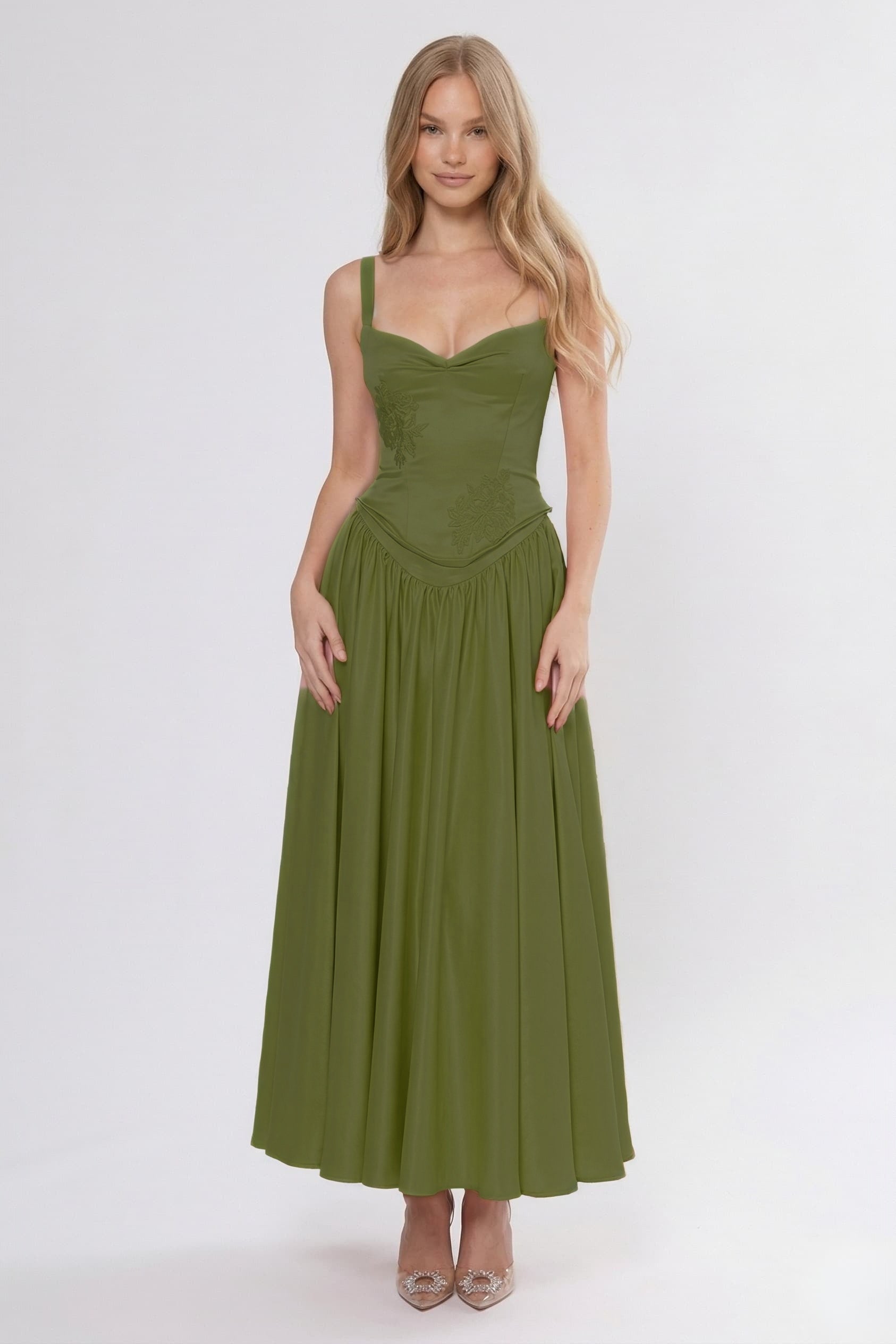 Elegant A Line/Two Piece Ankle Length Soft Satin Bridesmaid Dress CG0311BM Bridesmaid Dress