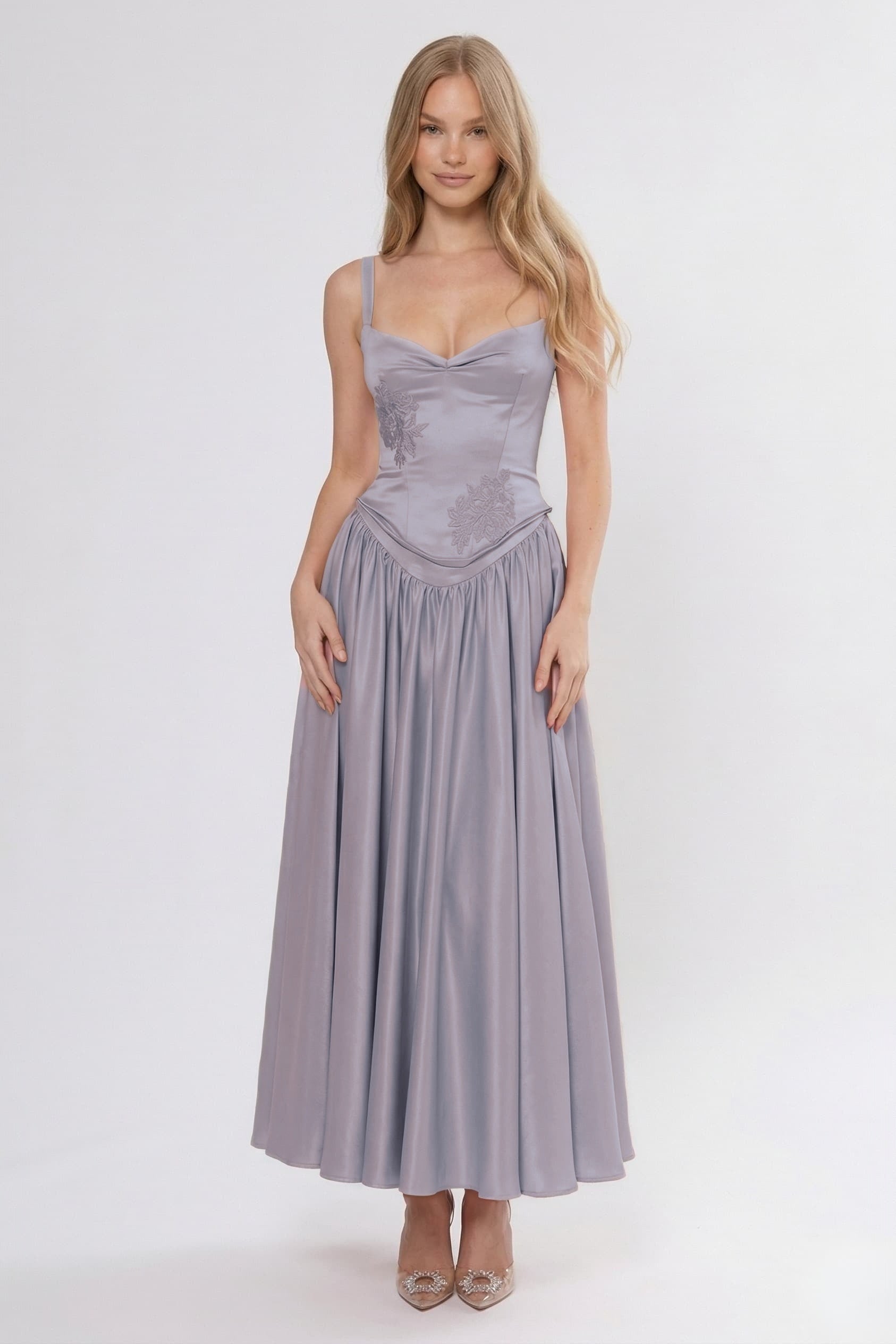 Elegant A Line/Two Piece Ankle Length Soft Satin Bridesmaid Dress CG0311BM Bridesmaid Dress