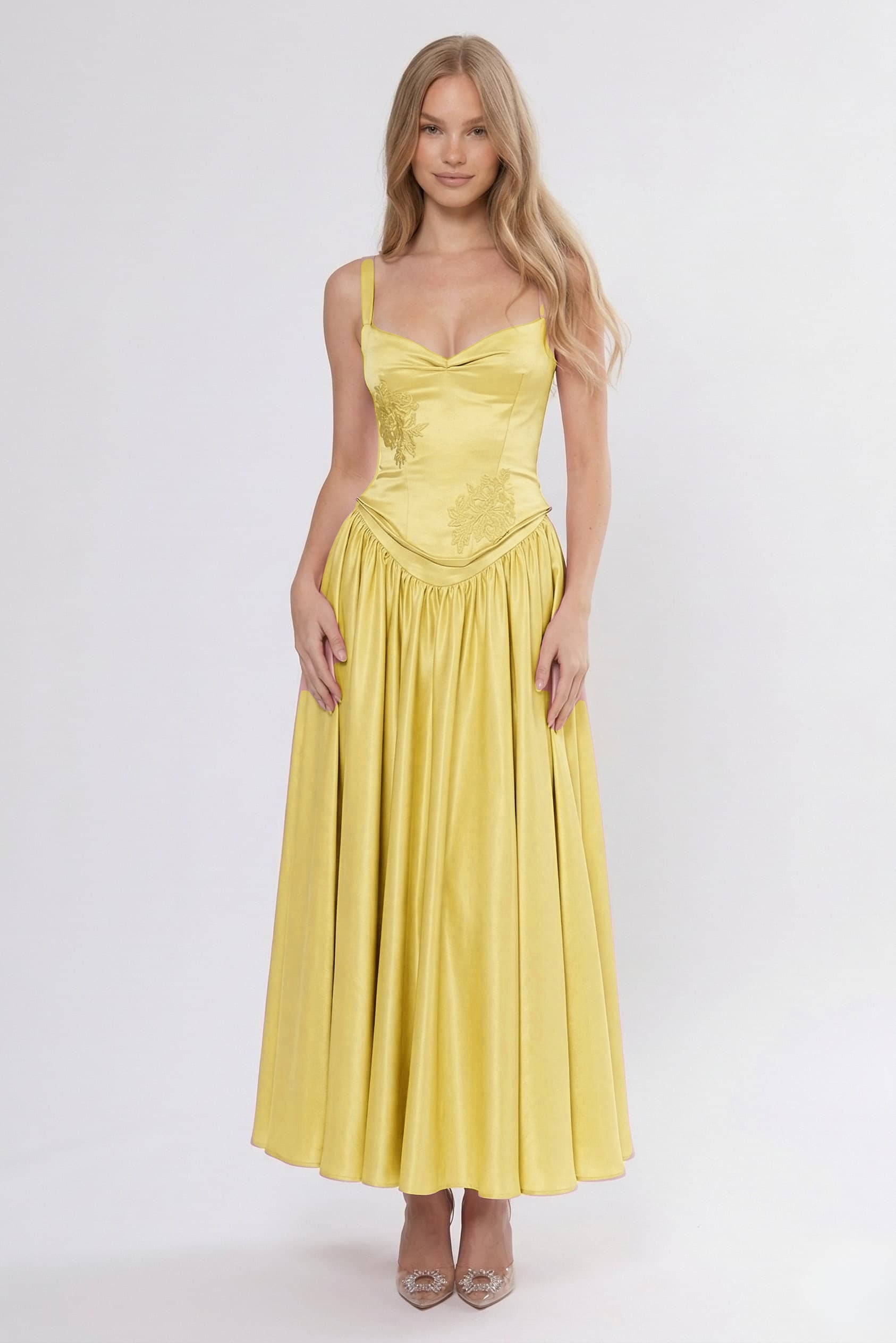 Elegant A Line/Two Piece Ankle Length Soft Satin Bridesmaid Dress CG0311BM Bridesmaid Dress