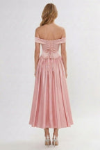 Elegant A Line/Two Piece Ankle Length Soft Satin Bridesmaid Dress CG0313BM Bridesmaid Dress
