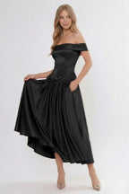 Elegant A Line/Two Piece Ankle Length Soft Satin Bridesmaid Dress CG0313BM Bridesmaid Dress