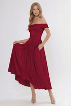 Elegant A Line/Two Piece Ankle Length Soft Satin Bridesmaid Dress CG0313BM Bridesmaid Dress