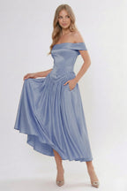 Elegant A Line/Two Piece Ankle Length Soft Satin Bridesmaid Dress CG0313BM Bridesmaid Dress