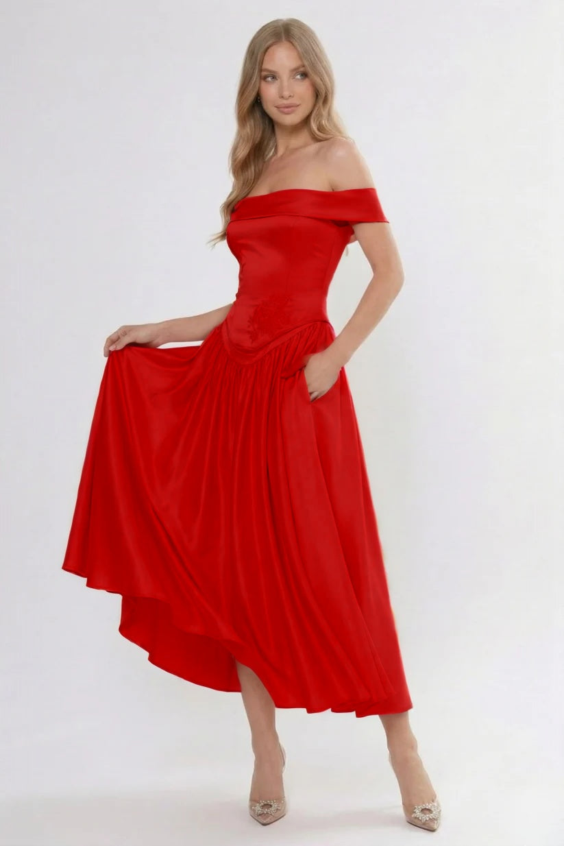 Elegant A Line/Two Piece Ankle Length Soft Satin Bridesmaid Dress CG0313BM Bridesmaid Dress