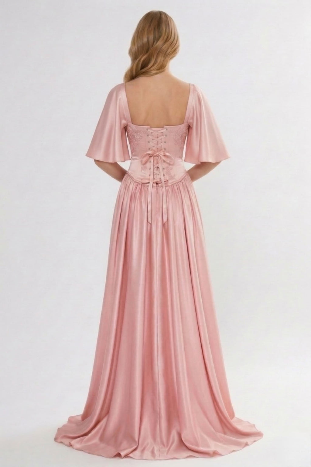 Elegant A Line/Two Piece Floor Length Soft Satin Bridesmaid Dress CG0316BM Bridesmaid Dress