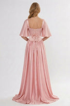 Elegant A Line/Two Piece Floor Length Soft Satin Bridesmaid Dress CG0316BM Bridesmaid Dress