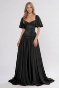 Elegant A Line/Two Piece Floor Length Soft Satin Bridesmaid Dress CG0316BM Bridesmaid Dress