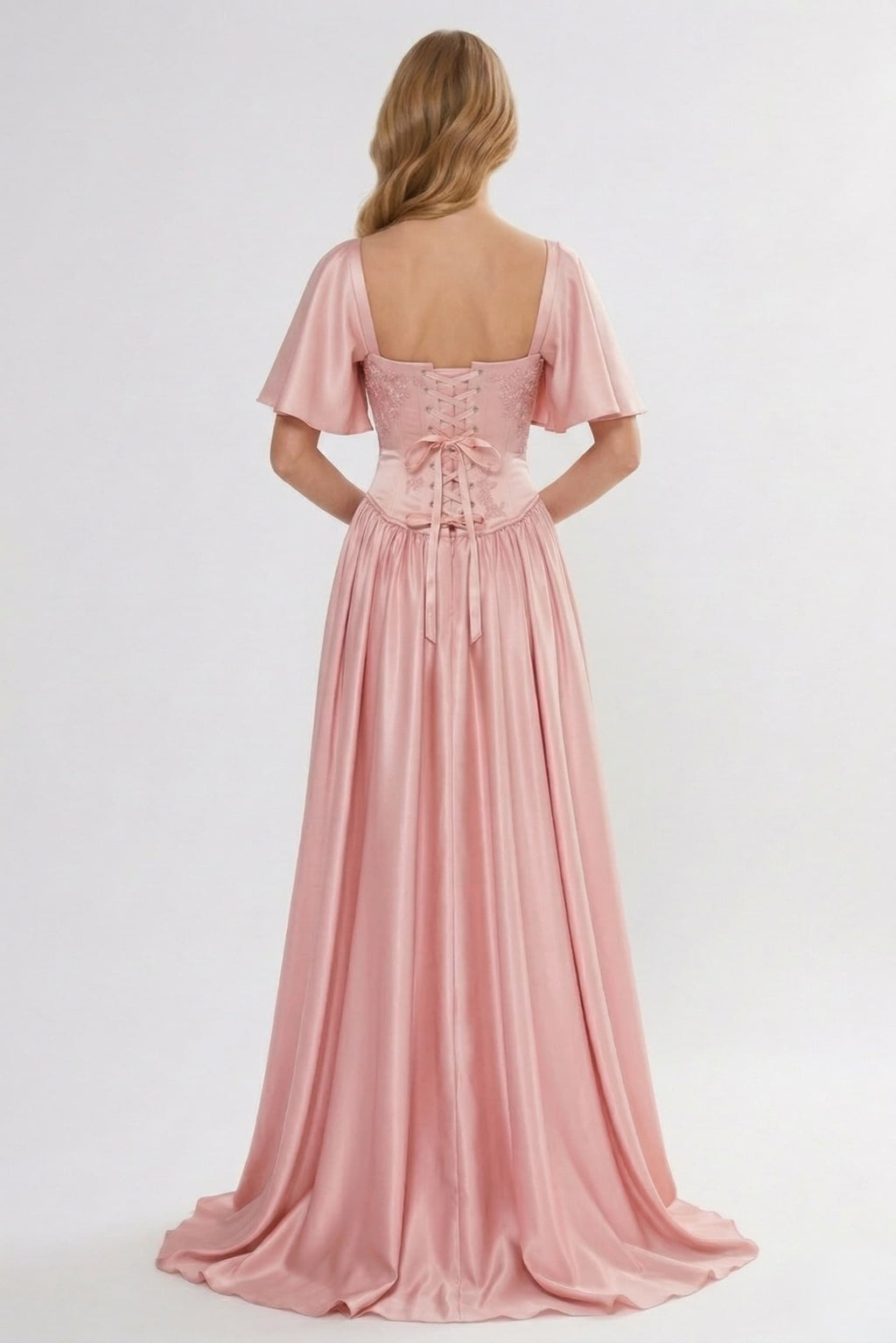 Elegant A Line/Two Piece Floor Length Soft Satin Bridesmaid Dress CG0316BM Bridesmaid Dress
