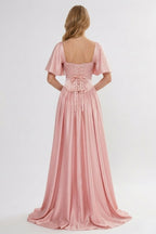 Elegant A Line/Two Piece Floor Length Soft Satin Bridesmaid Dress CG0316BM Bridesmaid Dress