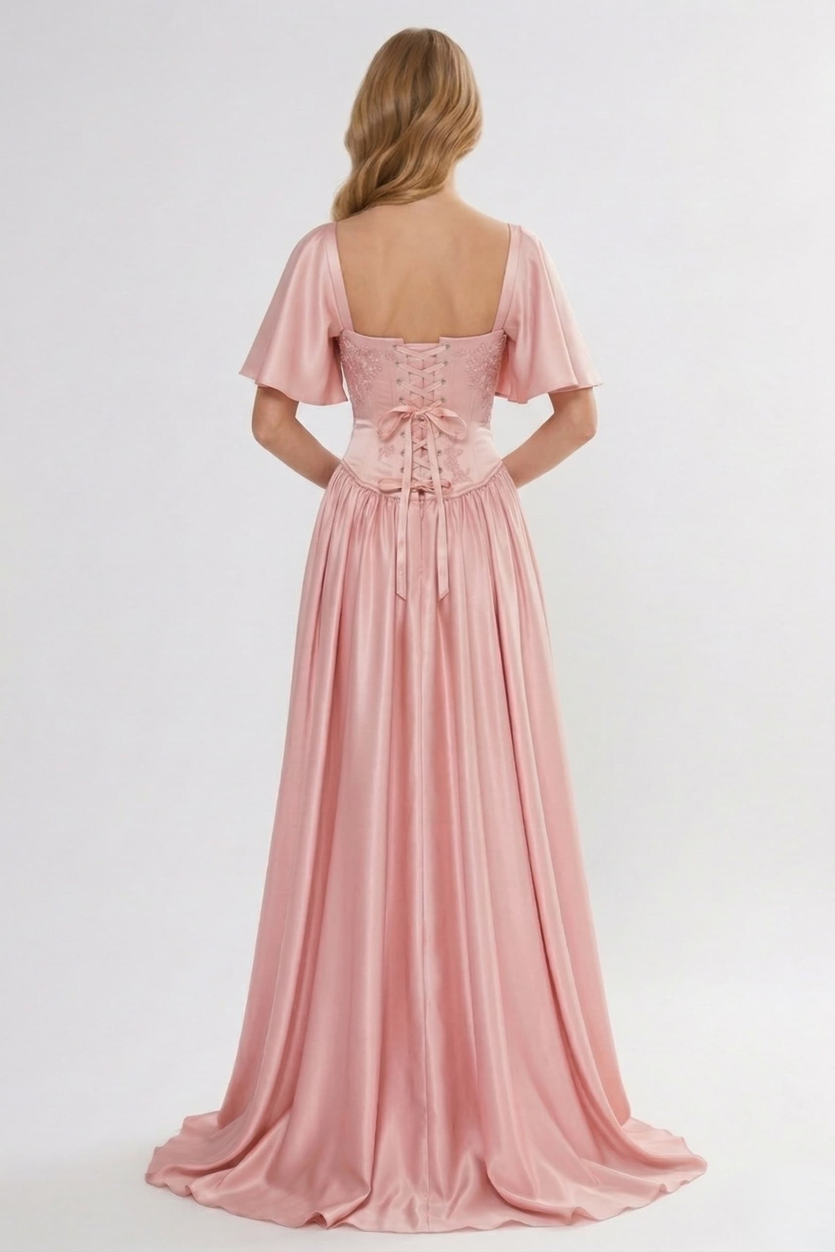 Elegant A Line/Two Piece Floor Length Soft Satin Bridesmaid Dress CG0316BM Bridesmaid Dress