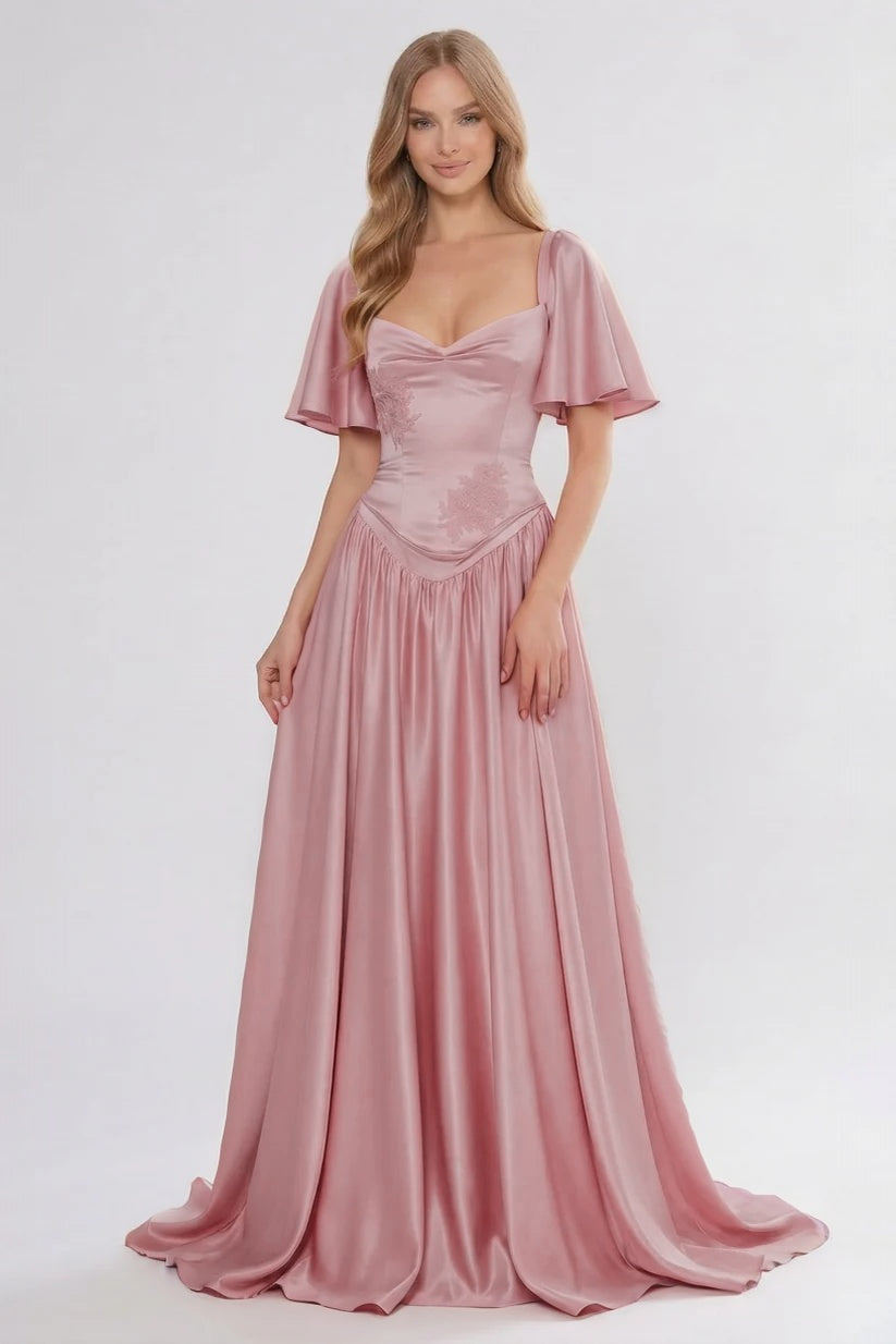 Elegant A Line/Two Piece Floor Length Soft Satin Bridesmaid Dress CG0316BM Bridesmaid Dress