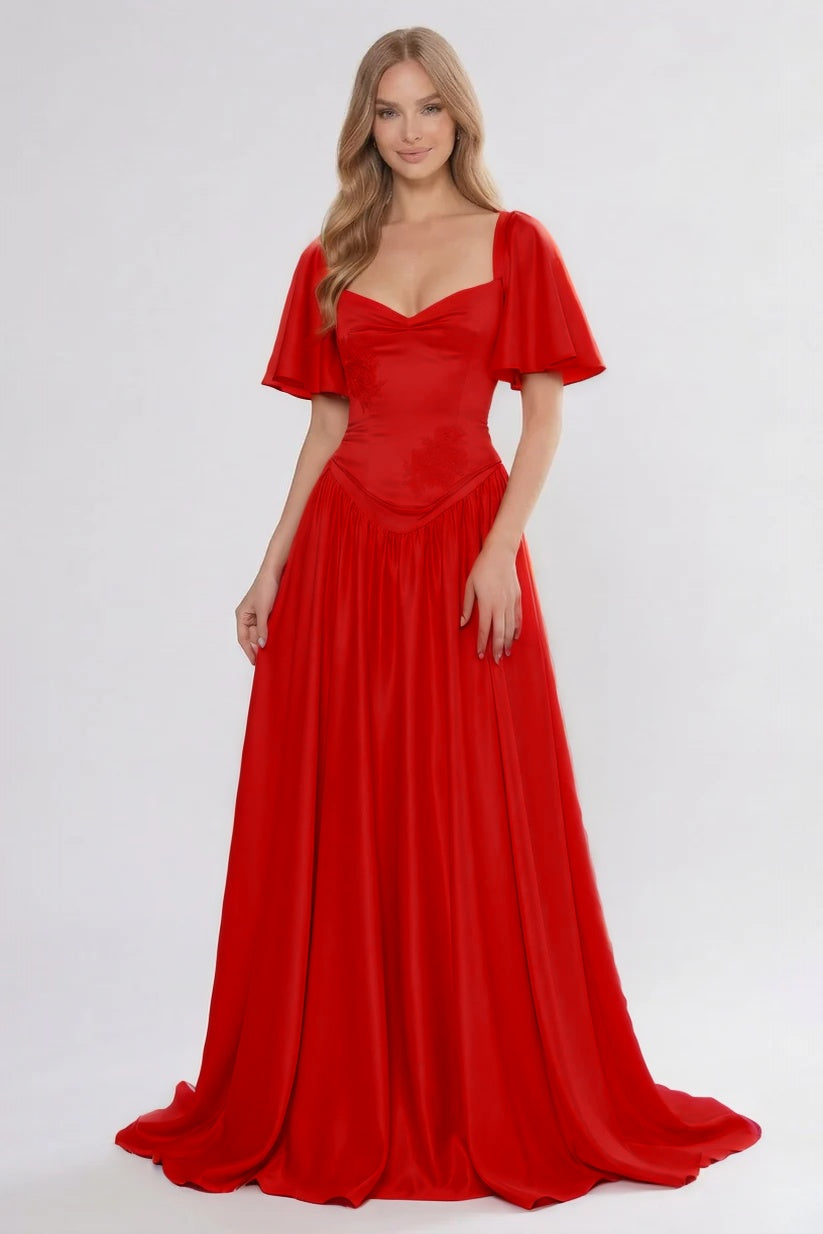 Elegant A Line/Two Piece Floor Length Soft Satin Bridesmaid Dress CG0316BM Bridesmaid Dress