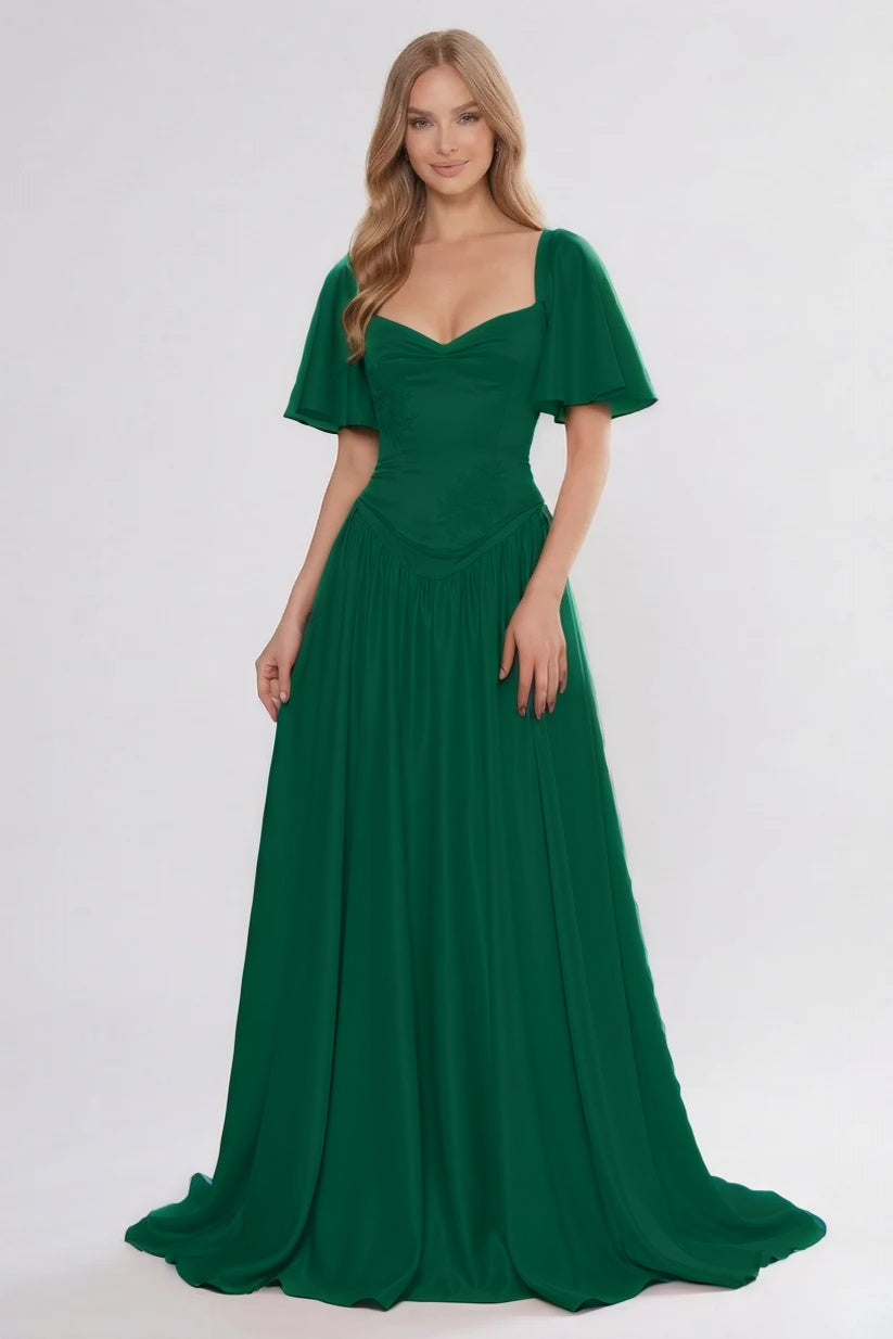 Elegant A Line/Two Piece Floor Length Soft Satin Bridesmaid Dress CG0316BM Bridesmaid Dress