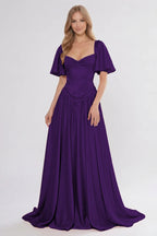 Elegant A Line/Two Piece Floor Length Soft Satin Bridesmaid Dress CG0316BM Bridesmaid Dress