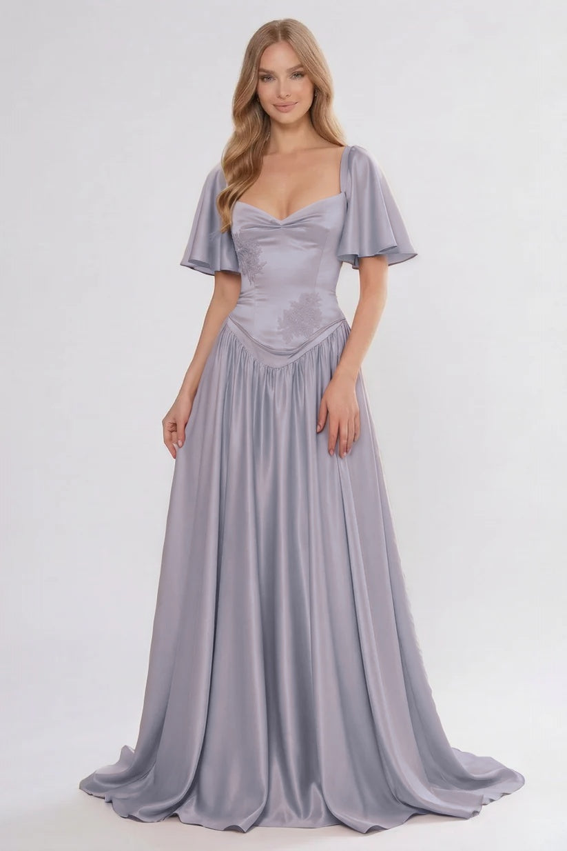 Elegant A Line/Two Piece Floor Length Soft Satin Bridesmaid Dress CG0316BM Bridesmaid Dress