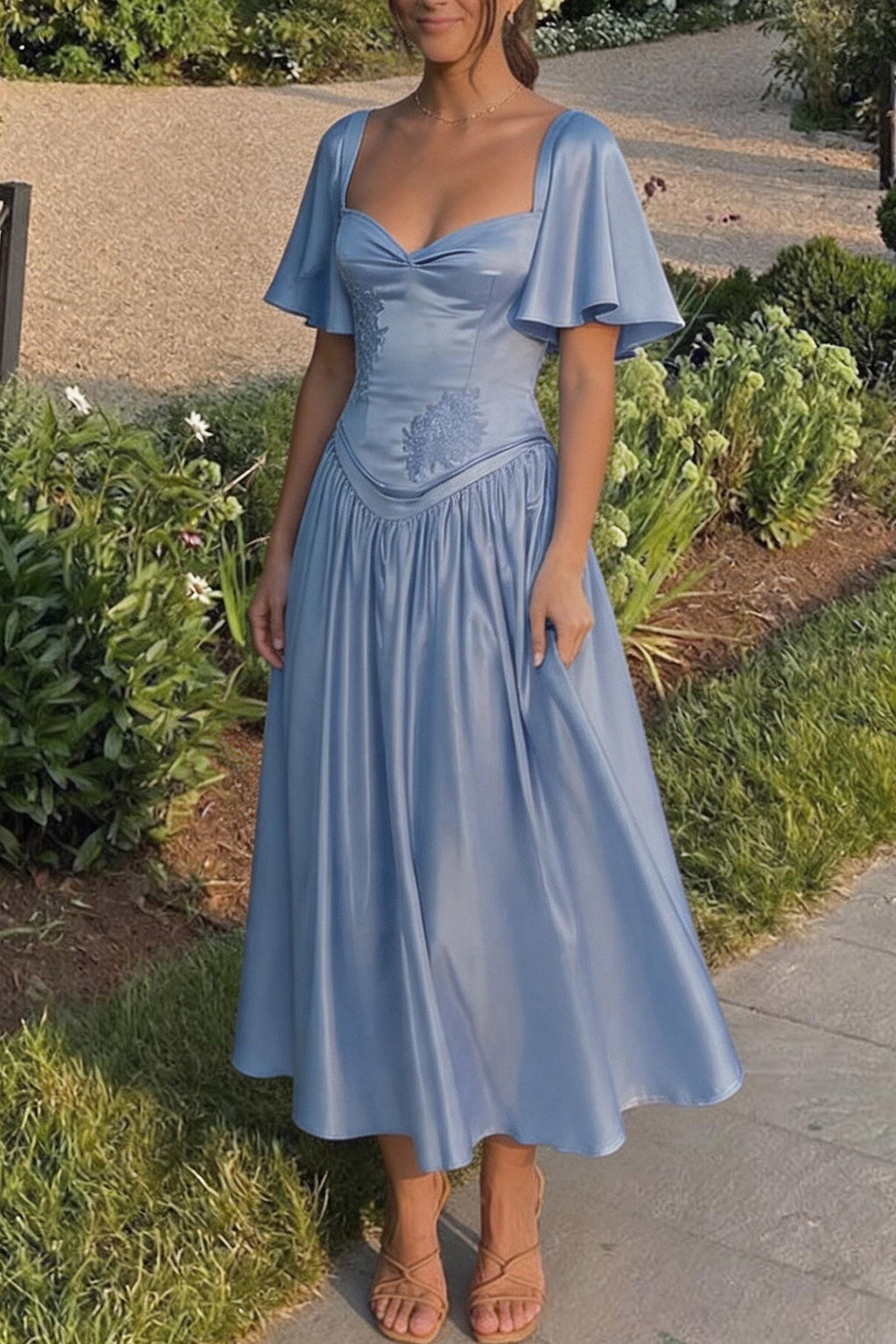 Elegant A Line/Two Piece Ankle Length Soft Satin Bridesmaid Dress CG0317BM Bridesmaid Dress