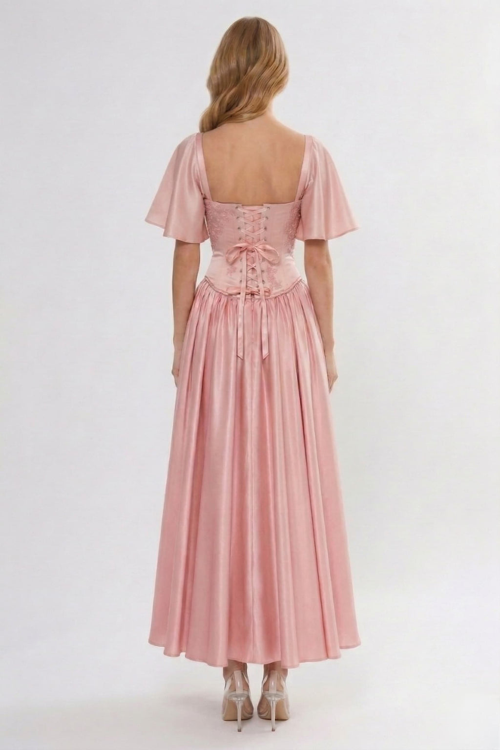Elegant A Line/Two Piece Ankle Length Soft Satin Bridesmaid Dress CG0317BM Bridesmaid Dress