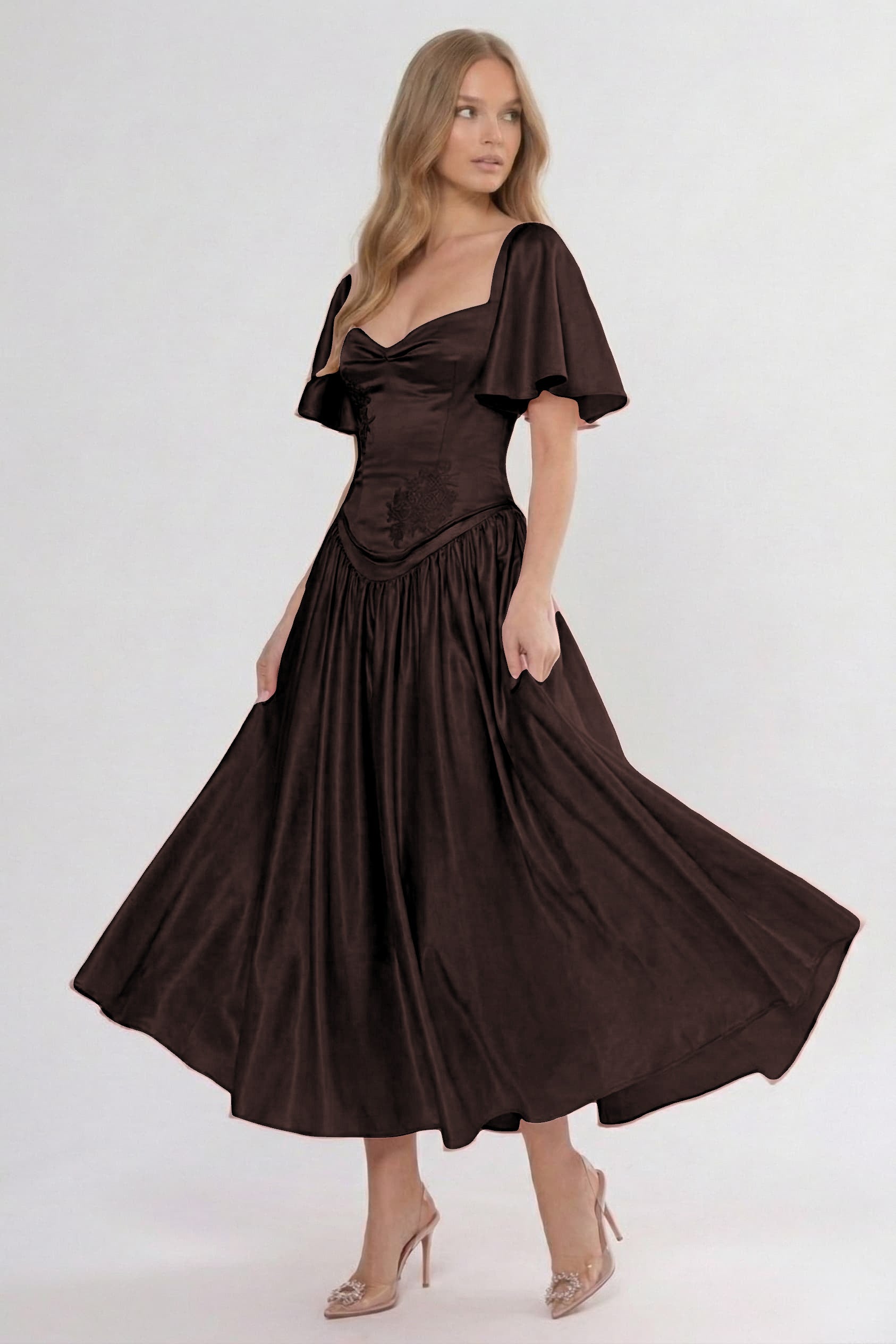 Elegant A Line/Two Piece Ankle Length Soft Satin Bridesmaid Dress CG0317BM Bridesmaid Dress