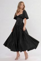 Elegant A Line/Two Piece Ankle Length Soft Satin Bridesmaid Dress CG0317BM Bridesmaid Dress