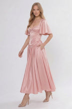 Elegant A Line/Two Piece Ankle Length Soft Satin Bridesmaid Dress CG0317BM Bridesmaid Dress