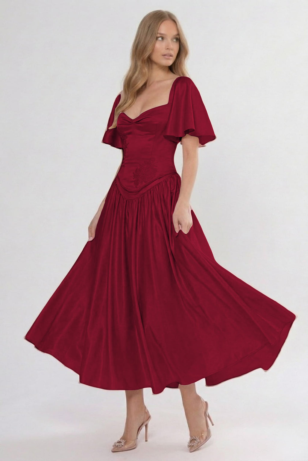 Elegant A Line/Two Piece Ankle Length Soft Satin Bridesmaid Dress CG0317BM Bridesmaid Dress