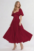 Elegant A Line/Two Piece Ankle Length Soft Satin Bridesmaid Dress CG0317BM Bridesmaid Dress