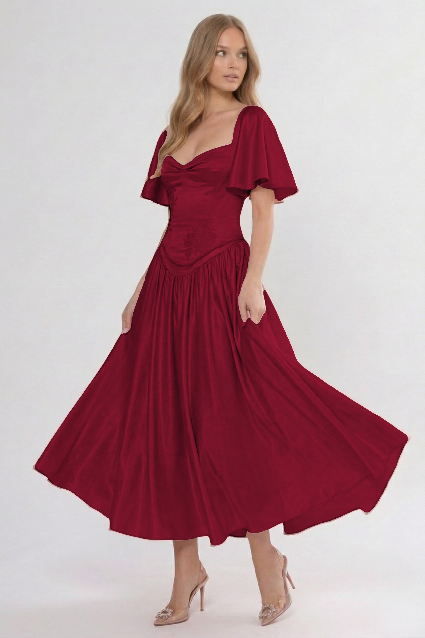 Elegant A Line/Two Piece Ankle Length Soft Satin Bridesmaid Dress CG0317BM Bridesmaid Dress