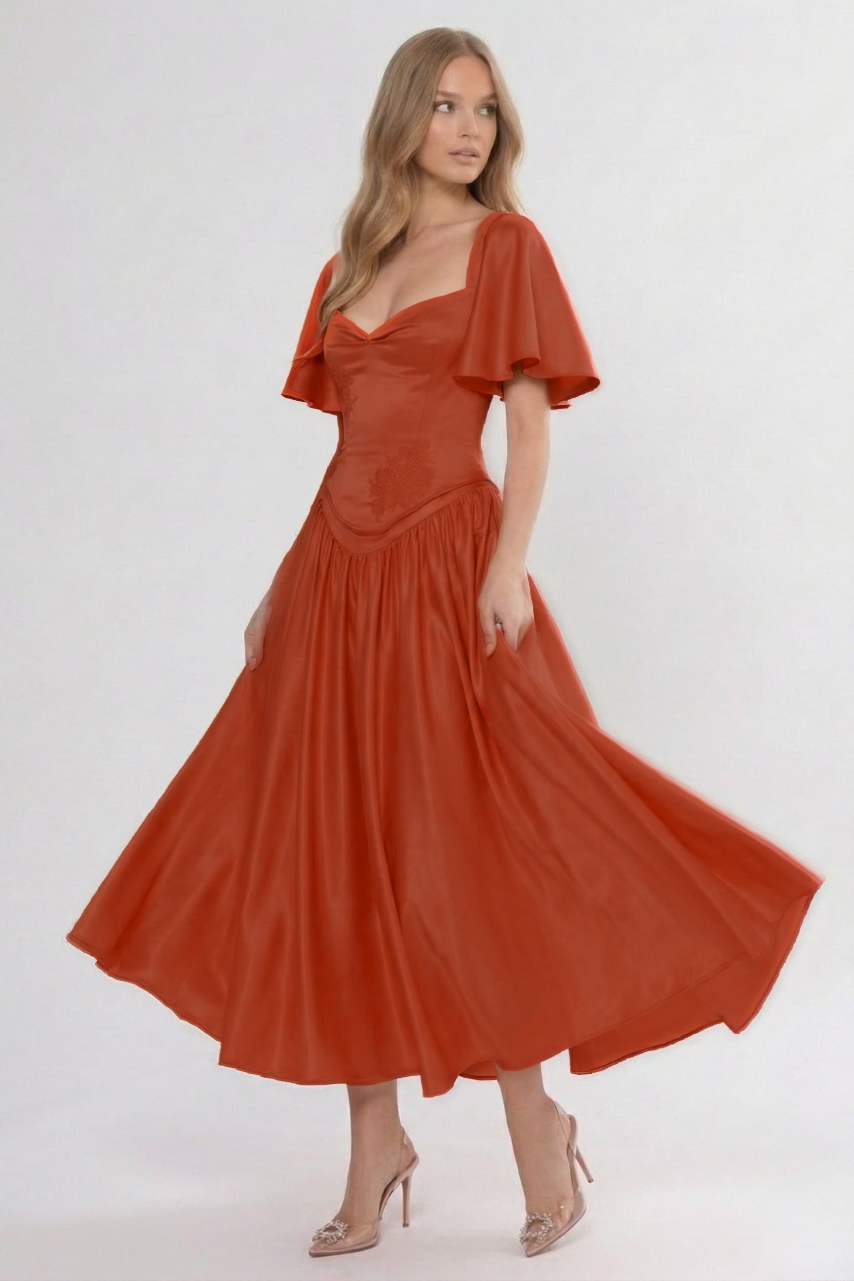Elegant A Line/Two Piece Ankle Length Soft Satin Bridesmaid Dress CG0317BM Bridesmaid Dress