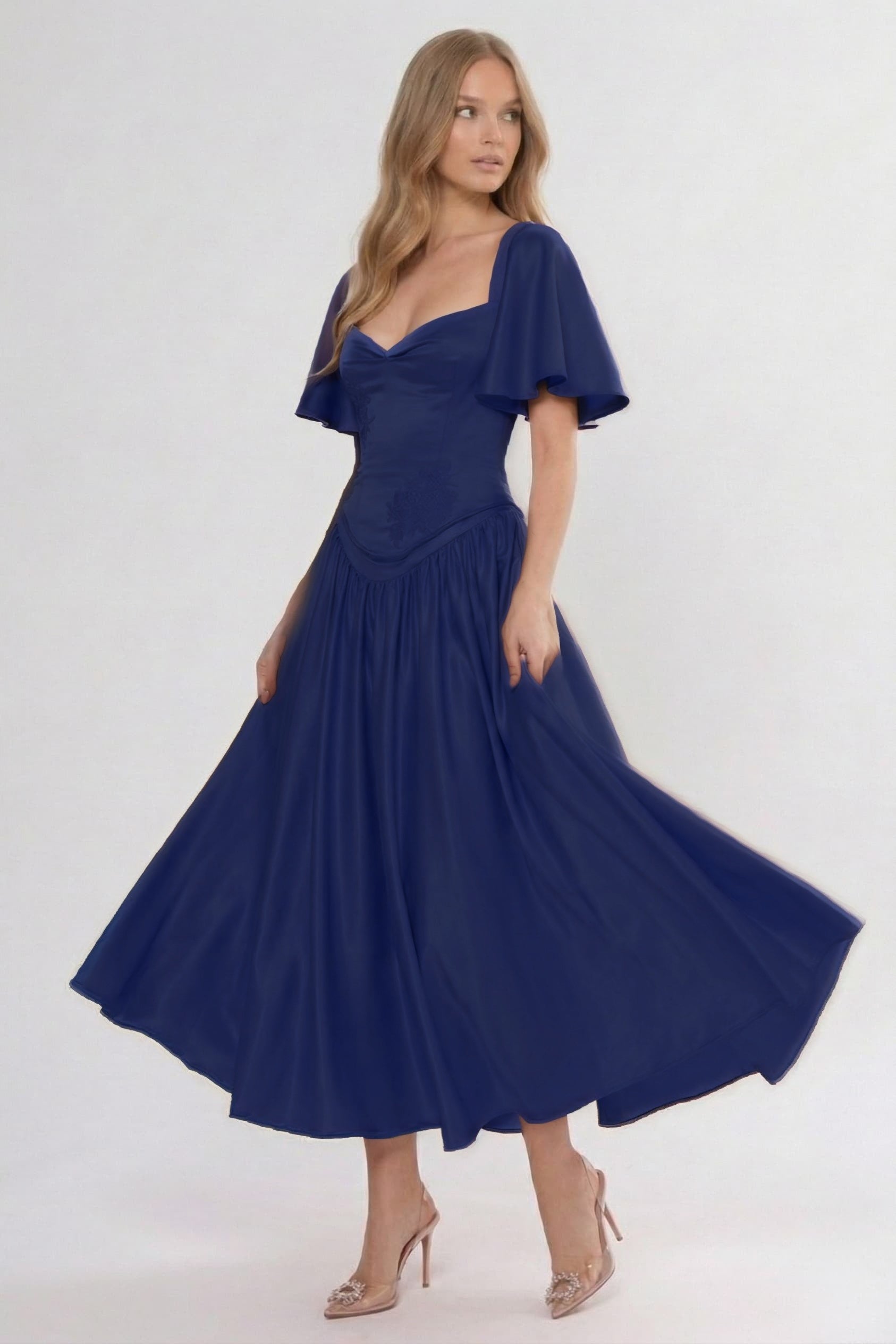 Elegant A Line/Two Piece Ankle Length Soft Satin Bridesmaid Dress CG0317BM Bridesmaid Dress