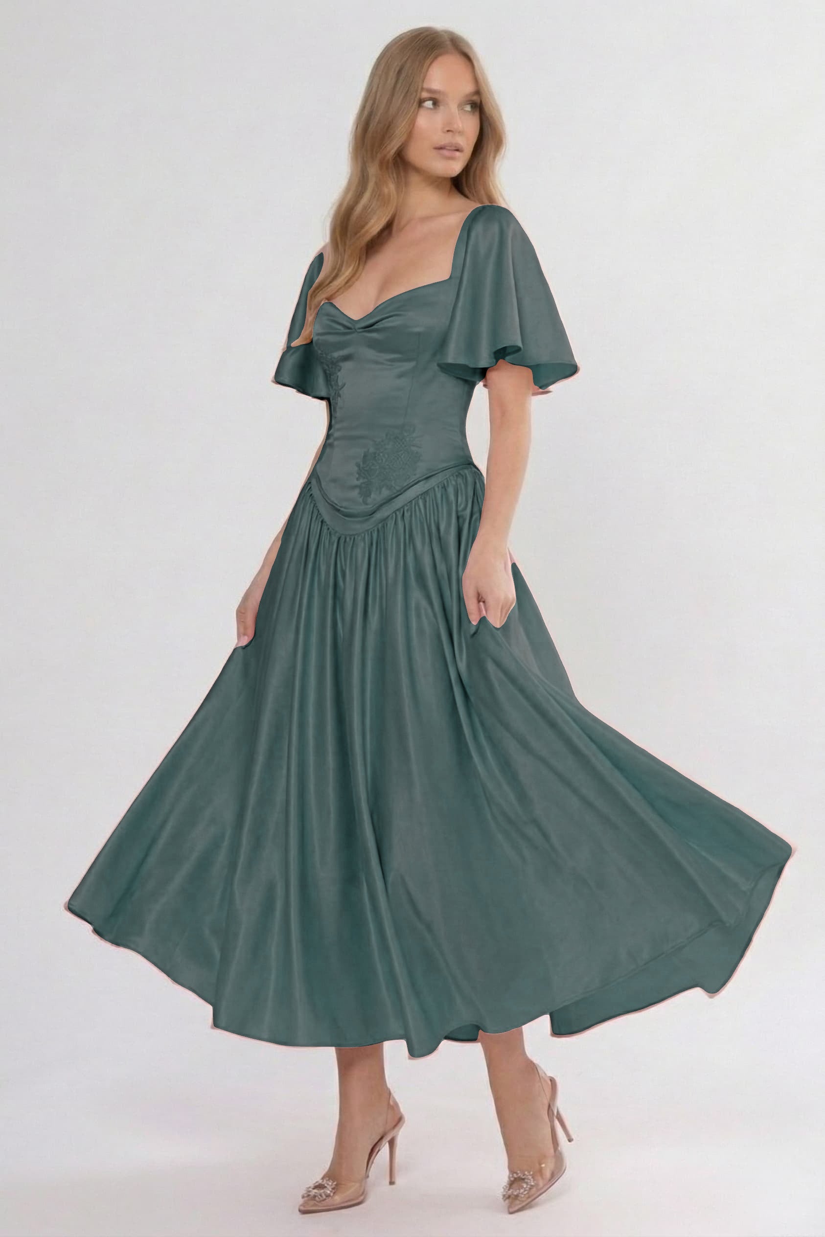 Elegant A Line/Two Piece Ankle Length Soft Satin Bridesmaid Dress CG0317BM Bridesmaid Dress