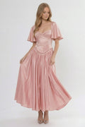Elegant A Line/Two Piece Ankle Length Soft Satin Bridesmaid Dress CG0317BM Bridesmaid Dress
