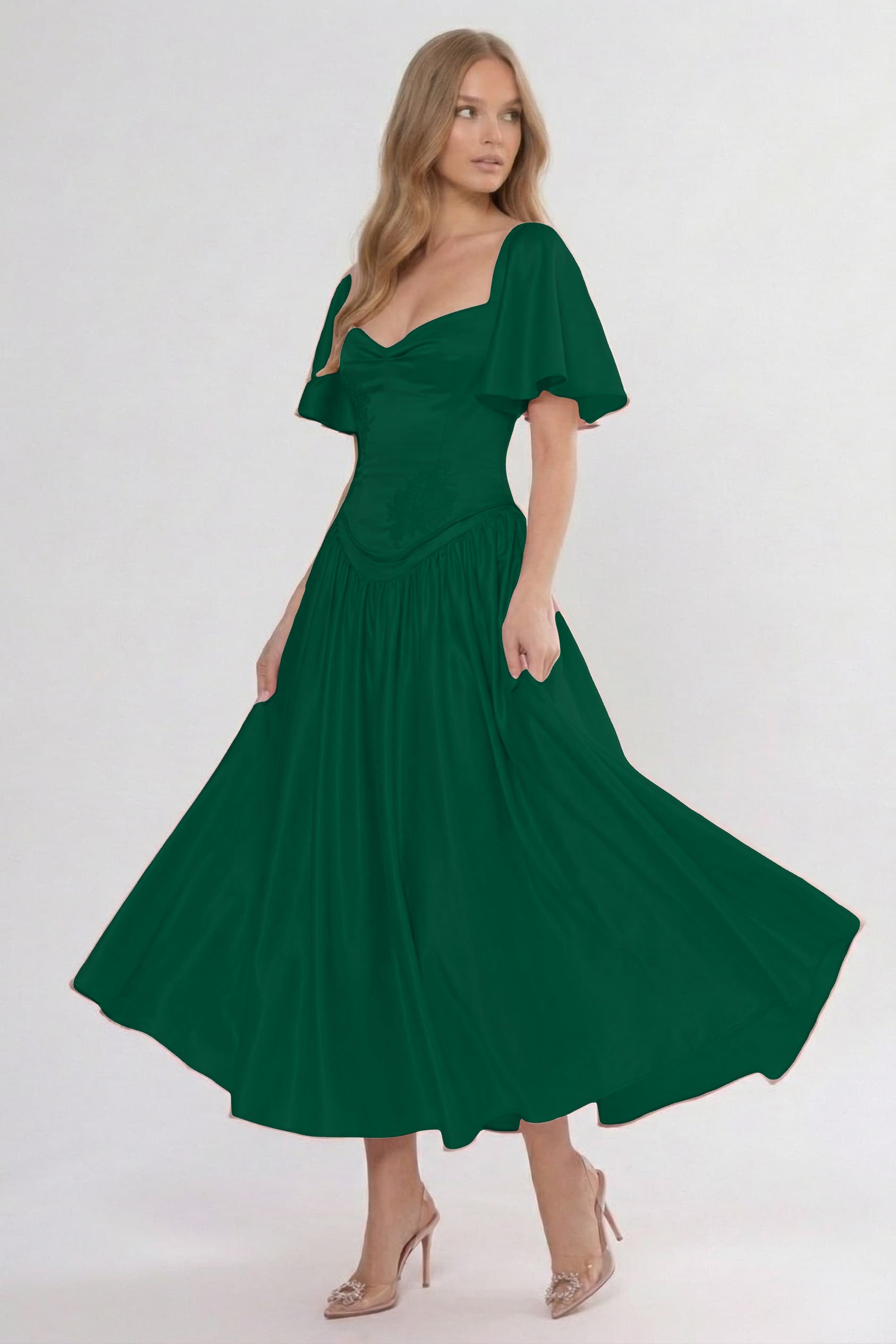 Elegant A Line/Two Piece Ankle Length Soft Satin Bridesmaid Dress CG0317BM Bridesmaid Dress