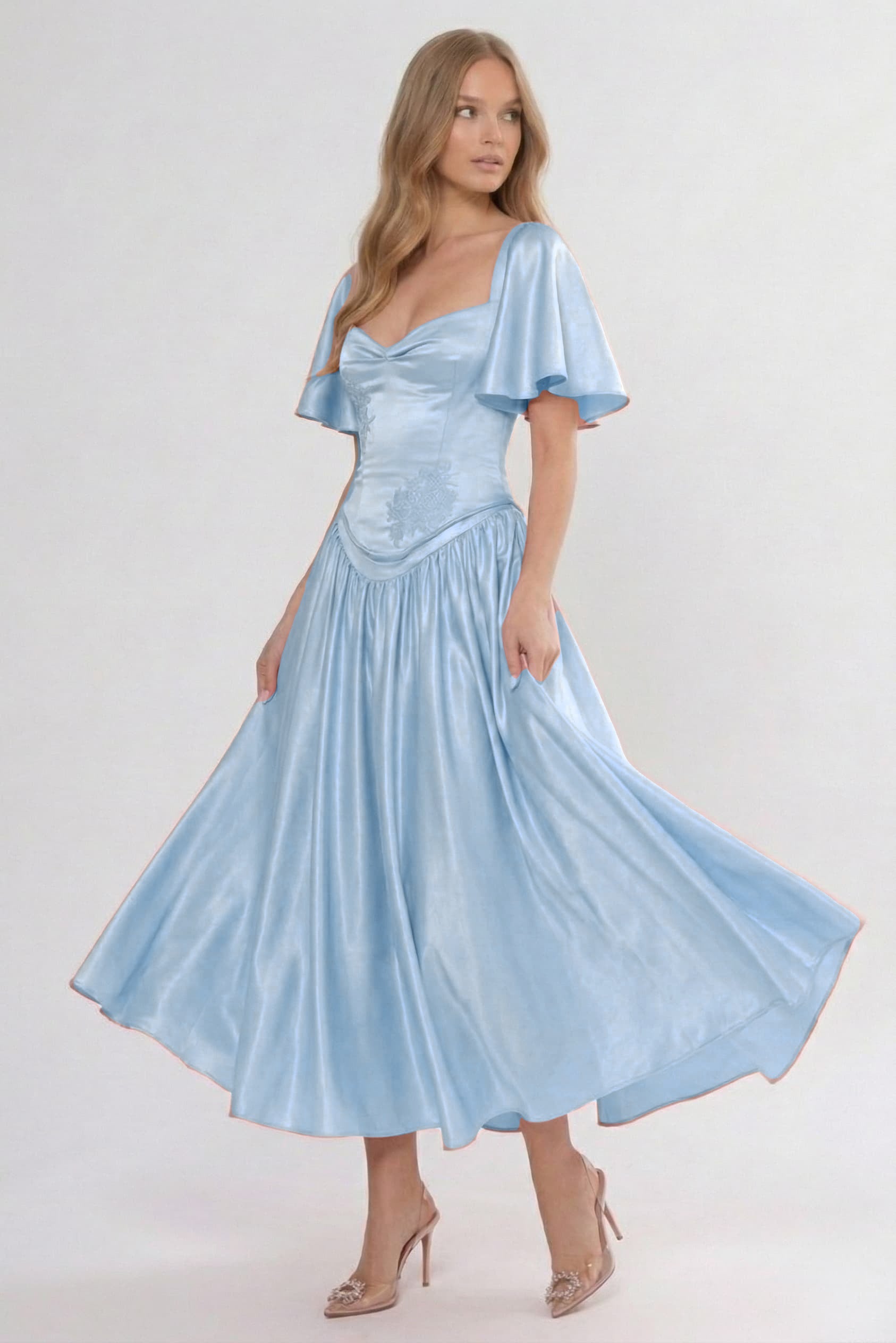 Elegant A Line/Two Piece Ankle Length Soft Satin Bridesmaid Dress CG0317BM Bridesmaid Dress