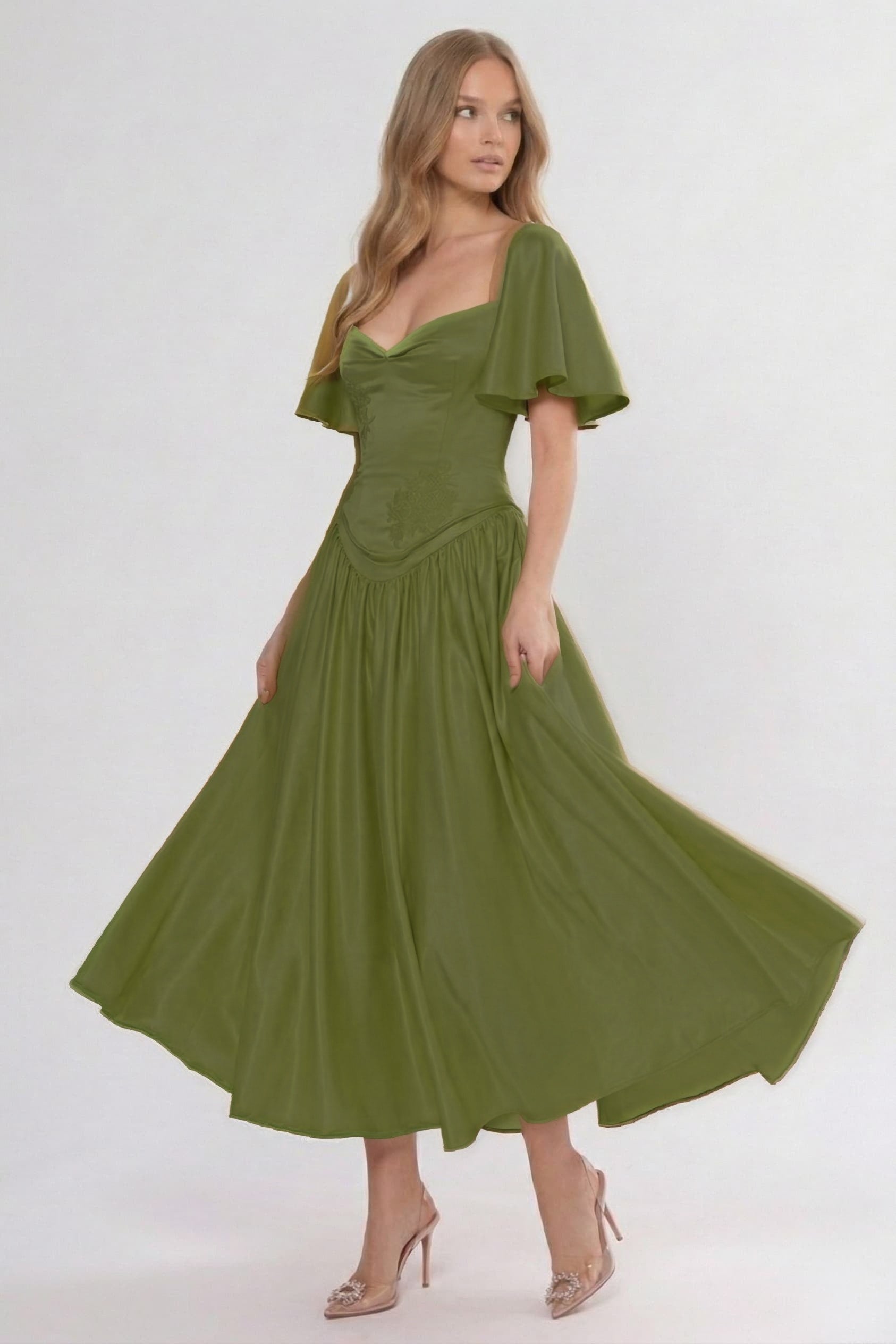 Elegant A Line/Two Piece Ankle Length Soft Satin Bridesmaid Dress CG0317BM Bridesmaid Dress