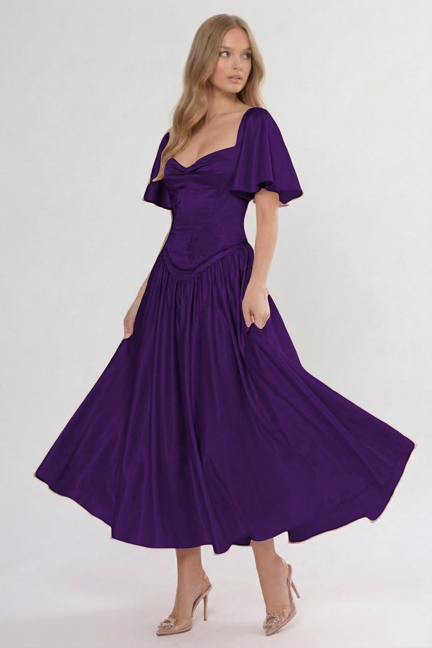 Elegant A Line/Two Piece Ankle Length Soft Satin Bridesmaid Dress CG0317BM Bridesmaid Dress