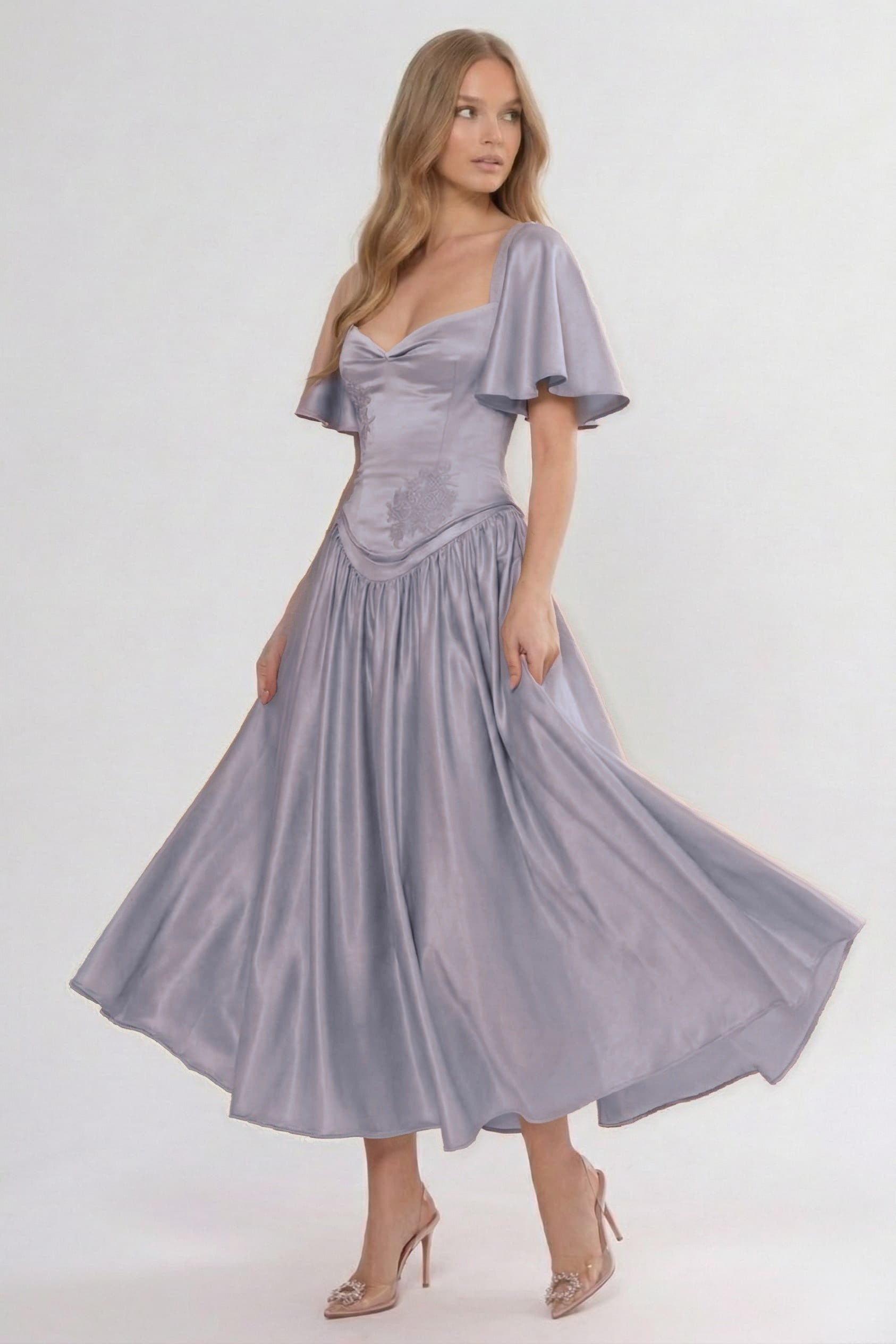 Elegant A Line/Two Piece Ankle Length Soft Satin Bridesmaid Dress CG0317BM Bridesmaid Dress