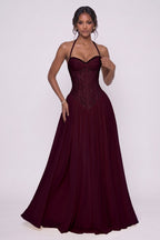 Elegant A Line Floor length Chiffon Lace Bridesmaid Dress CG0337BM Bridesmaid Dress