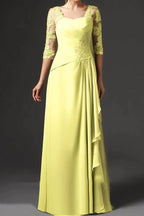Elegant Sheath Column Floor Length Chiffon Mother Dress Mother of the Bride Dress
