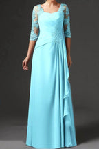 Elegant Sheath Column Floor Length Chiffon Mother Dress Mother of the Bride Dress