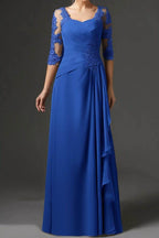 Elegant Sheath Column Floor Length Chiffon Mother Dress Mother of the Bride Dress
