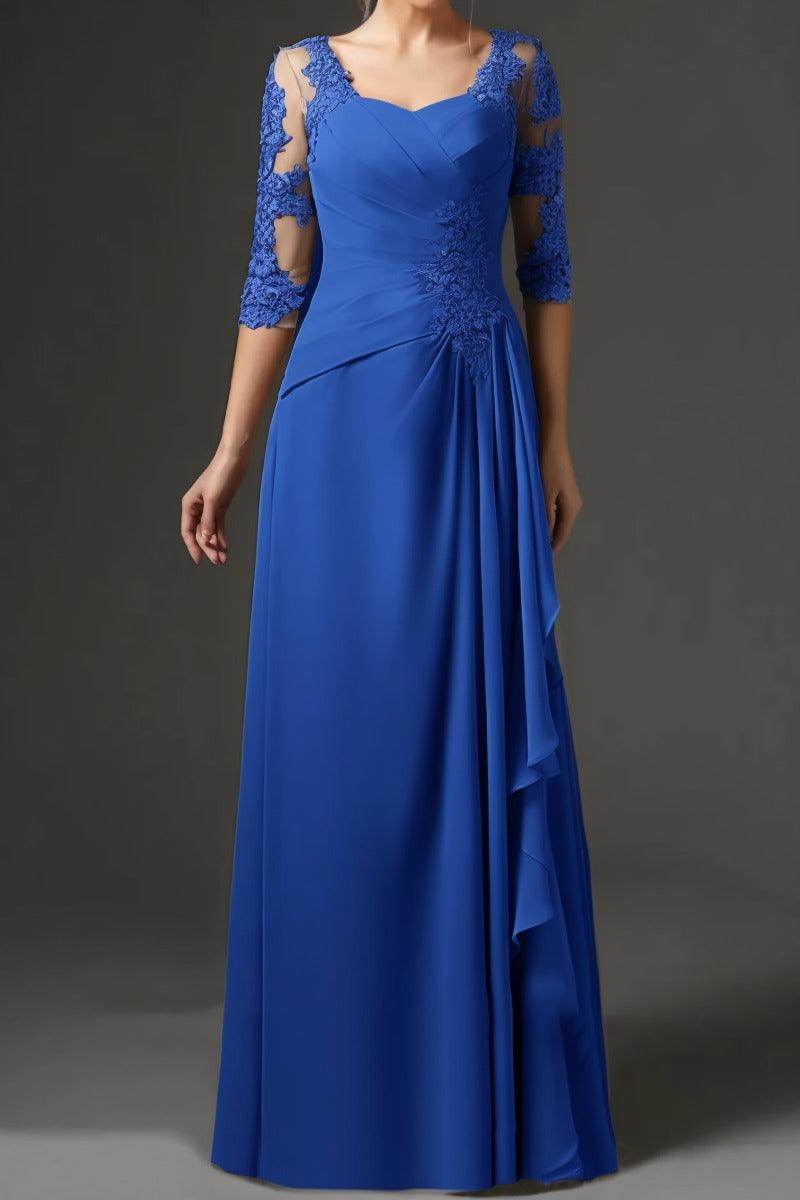 Elegant Sheath Column Floor Length Chiffon Mother Dress Mother of the Bride Dress