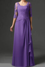 Elegant Sheath Column Floor Length Chiffon Mother Dress Mother of the Bride Dress