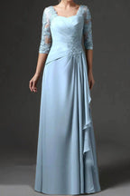 Elegant Sheath Column Floor Length Chiffon Mother Dress Mother of the Bride Dress
