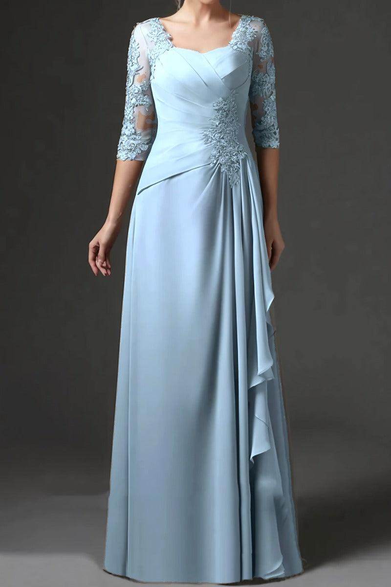 Elegant Sheath Column Floor Length Chiffon Mother Dress Mother of the Bride Dress