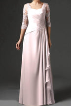 Elegant Sheath Column Floor Length Chiffon Mother Dress Mother of the Bride Dress