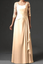 Elegant Sheath Column Floor Length Chiffon Mother Dress Mother of the Bride Dress