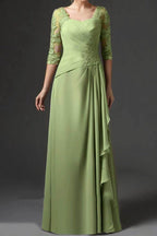 Elegant Sheath Column Floor Length Chiffon Mother Dress Mother of the Bride Dress