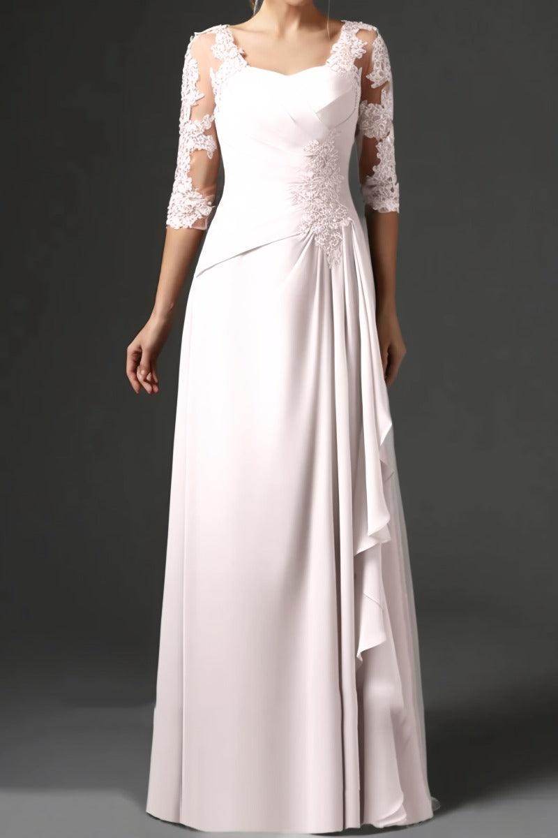 Elegant Sheath Column Floor Length Chiffon Mother Dress Mother of the Bride Dress