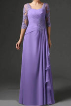 Elegant Sheath Column Floor Length Chiffon Mother Dress Mother of the Bride Dress