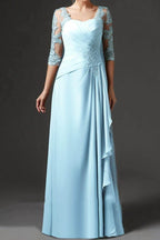 Elegant Sheath Column Floor Length Chiffon Mother Dress Mother of the Bride Dress